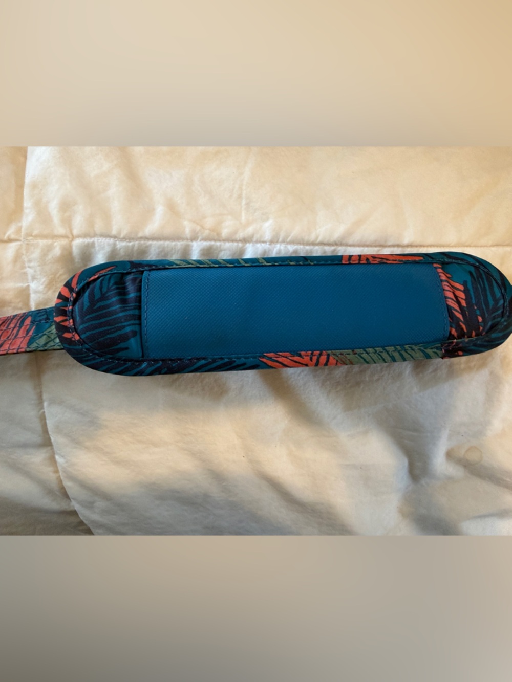 LUG Teal Tropical Leaf Travel Bag with Coral & Olive Accents - Picture 14 of 14